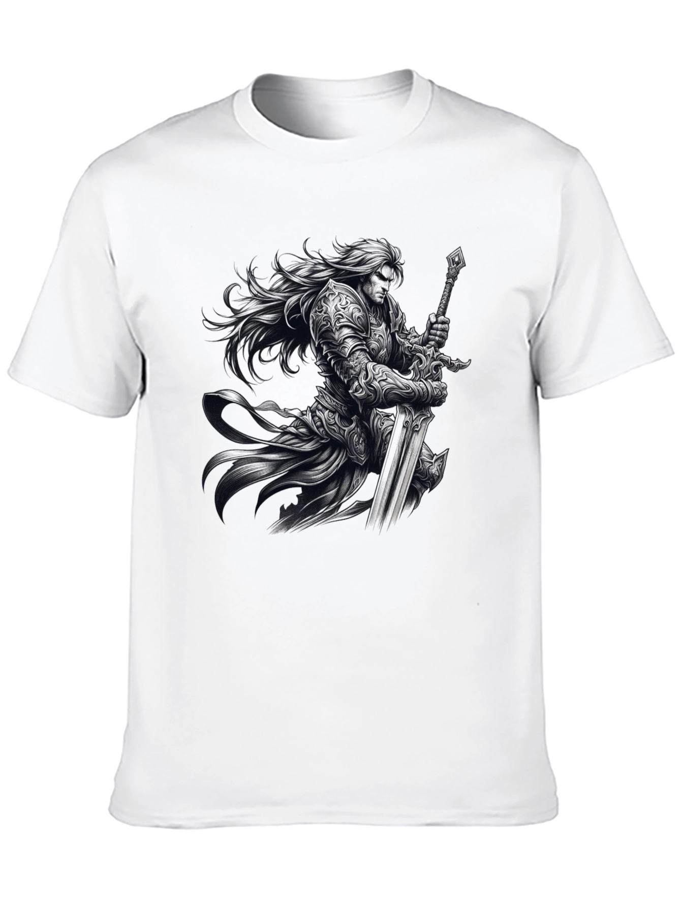 Warrior Knight Graphic Black T-Shirt