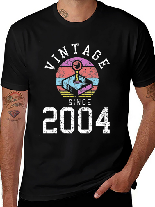Vintage Gamer Since 2004 Black T-Shirt