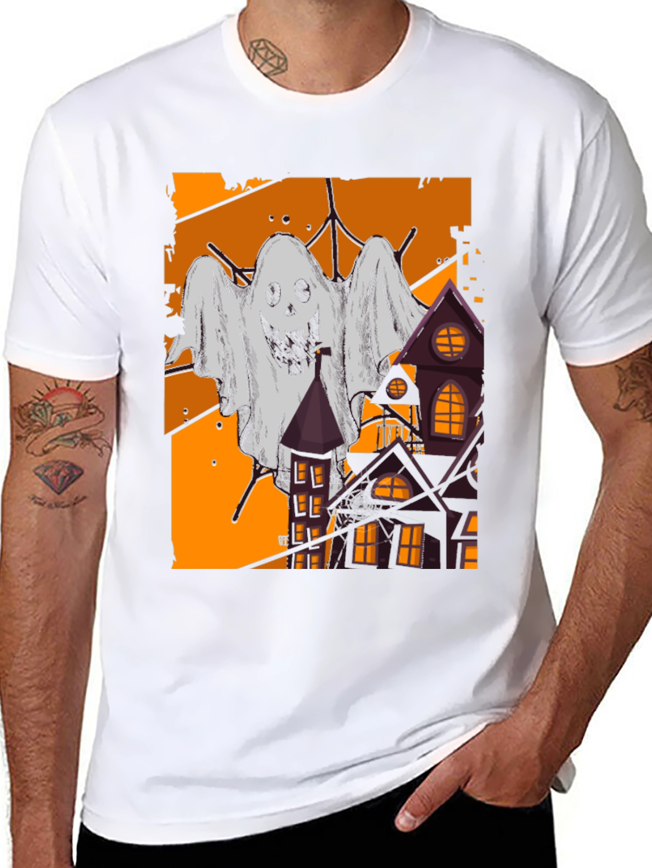 Spooky Ghost & Haunted House T-Shirt