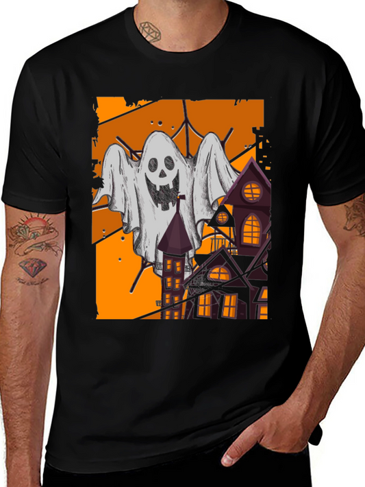 Spooky Ghost & Haunted House T-Shirt