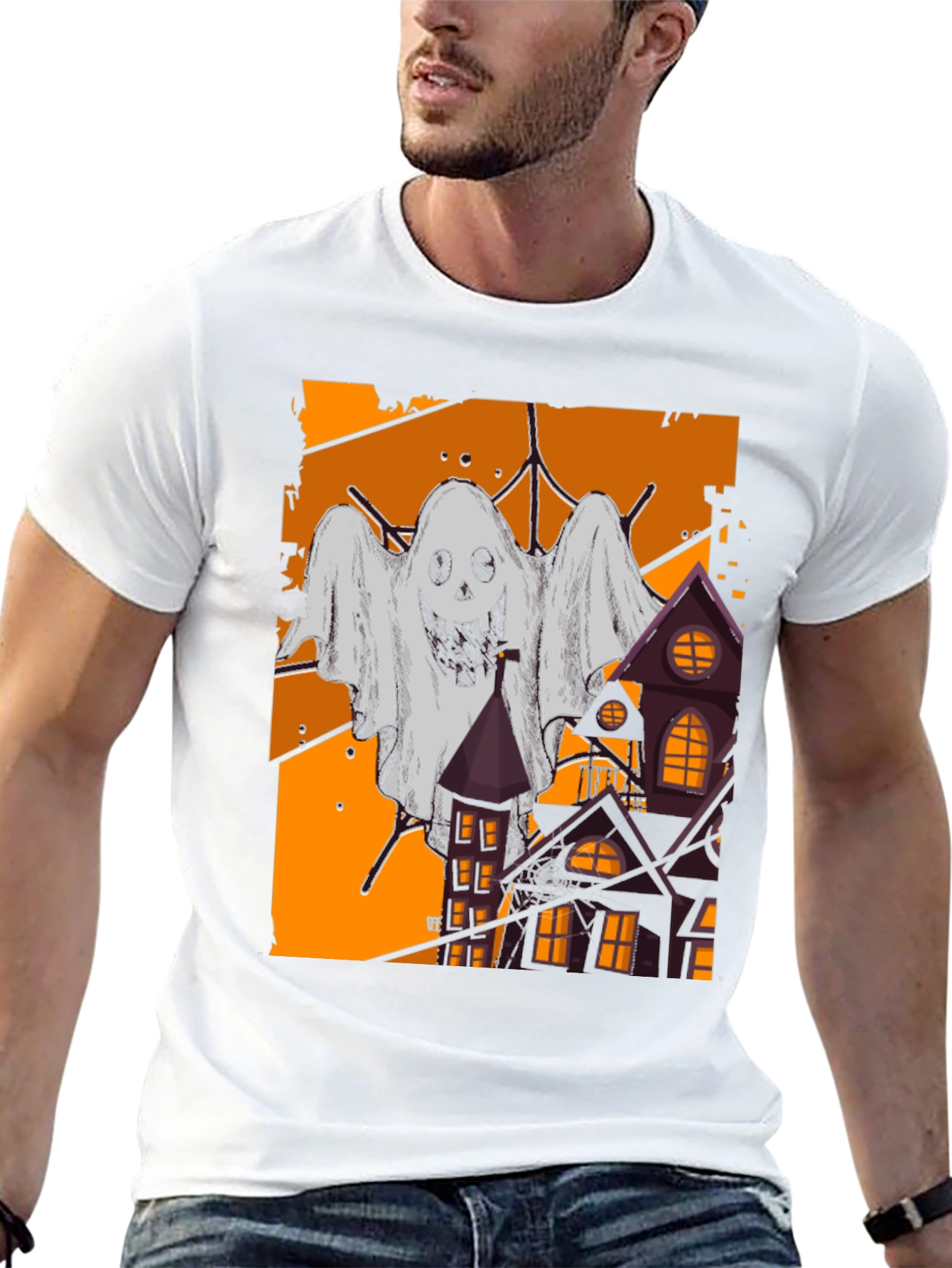 Spooky Ghost & Haunted House T-Shirt