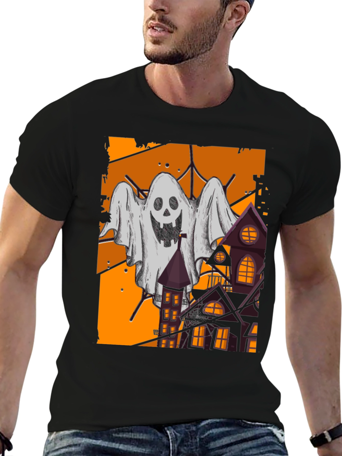 Spooky Ghost & Haunted House T-Shirt