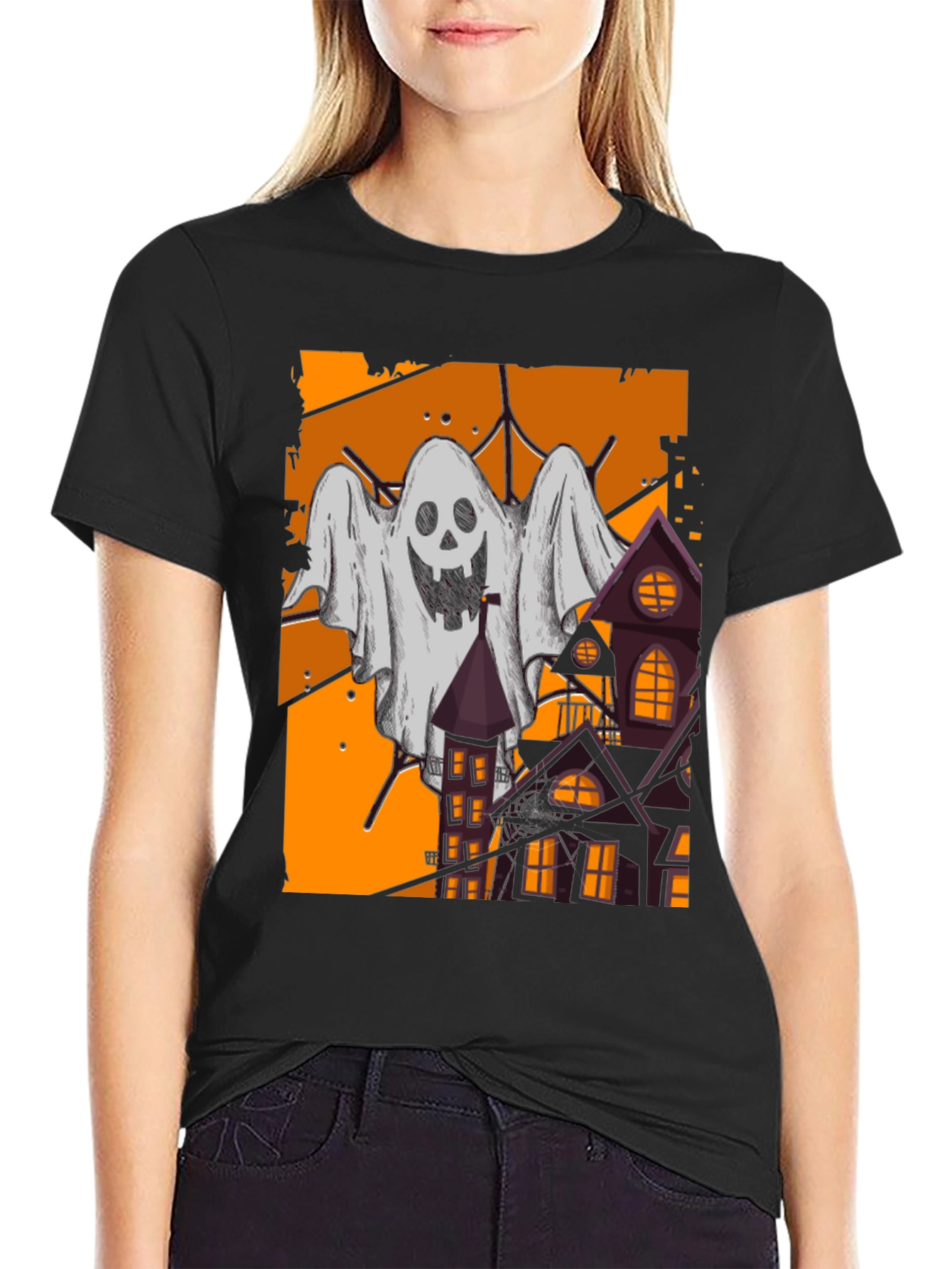 Spooky Ghost & Haunted House T-Shirt