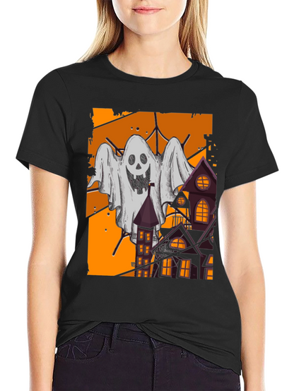 Spooky Ghost & Haunted House T-Shirt