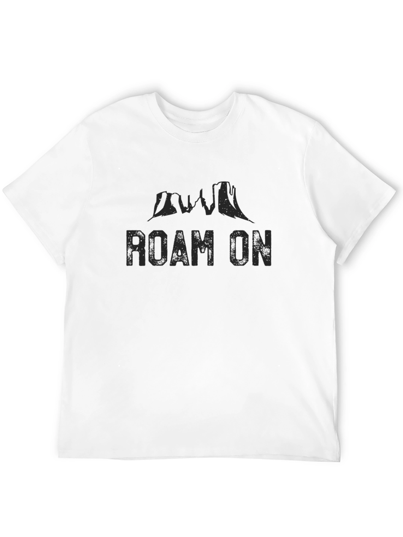 Roam On Graphic Print Black Tee