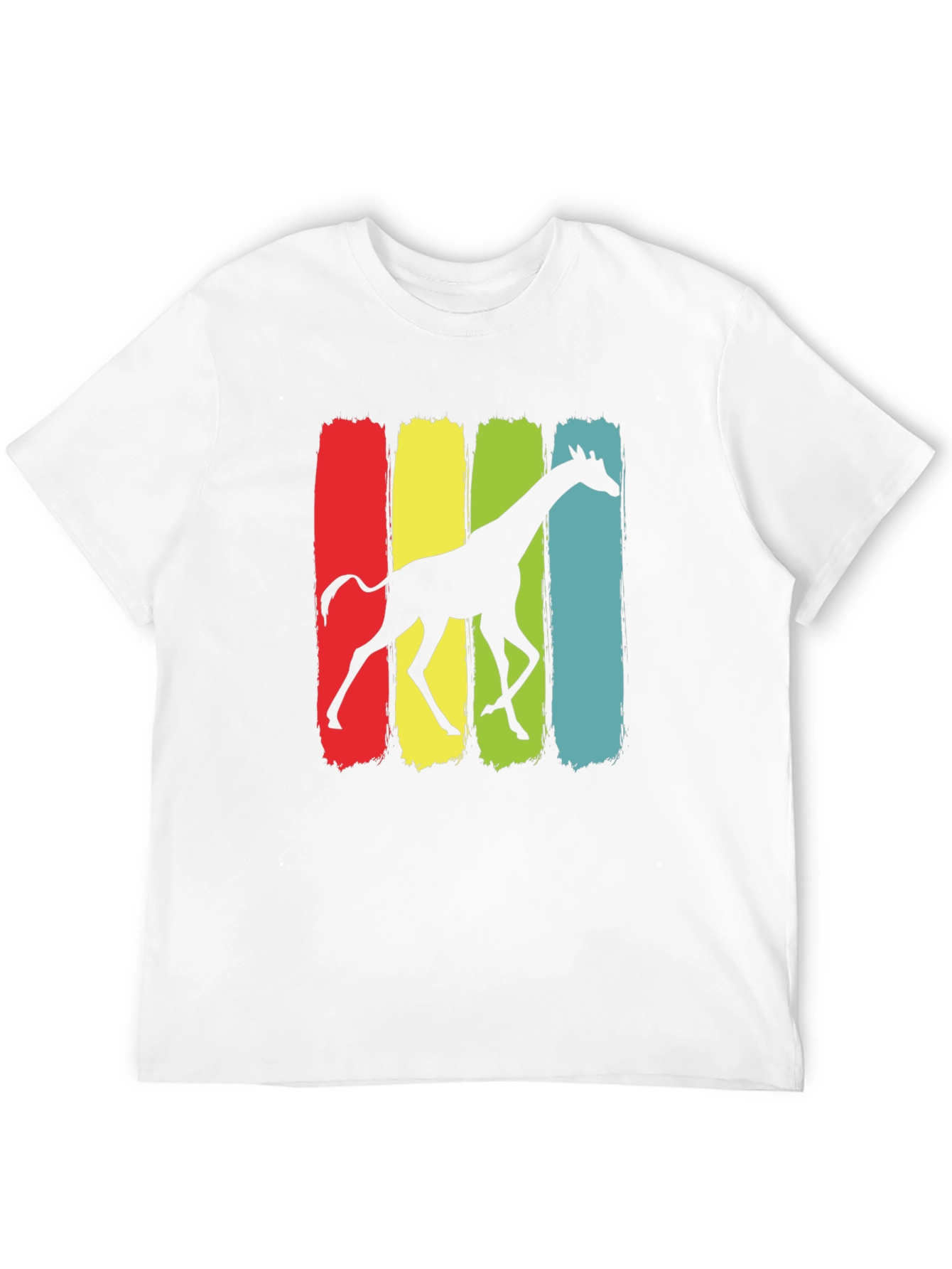 Giraffe Silhouette Graphic Print Black T-Shirt