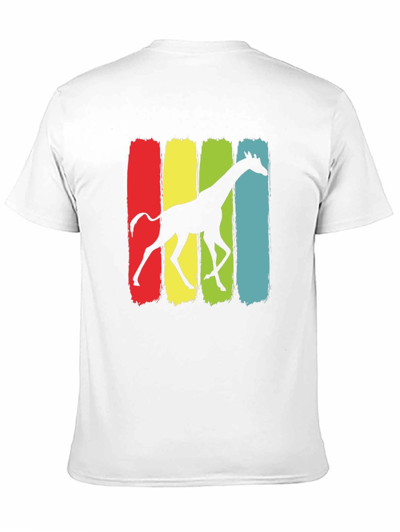 Giraffe Silhouette Graphic Print Black T-Shirt
