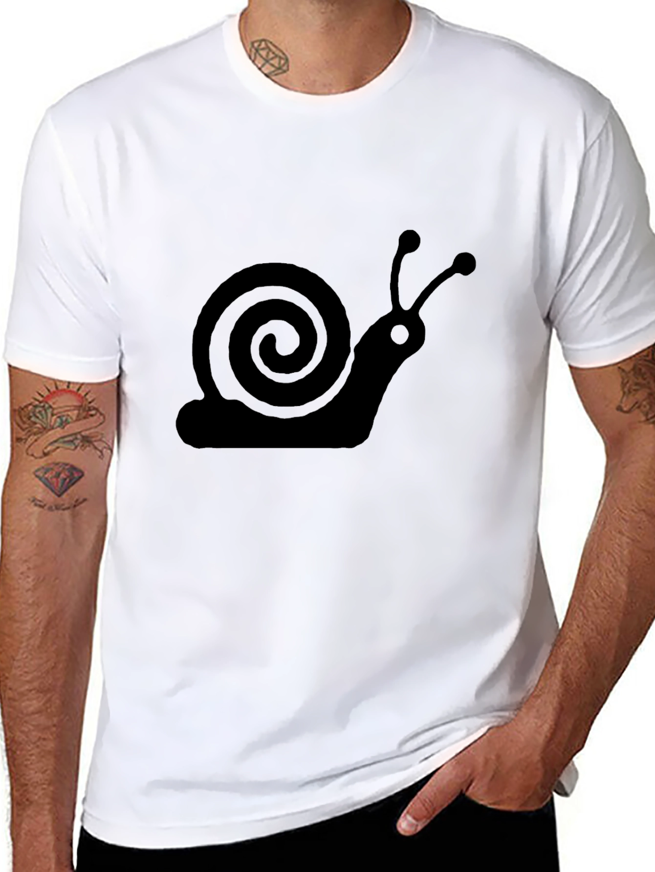 Snail Graphic Tee - Soft Cotton Crewneck T-Shirt