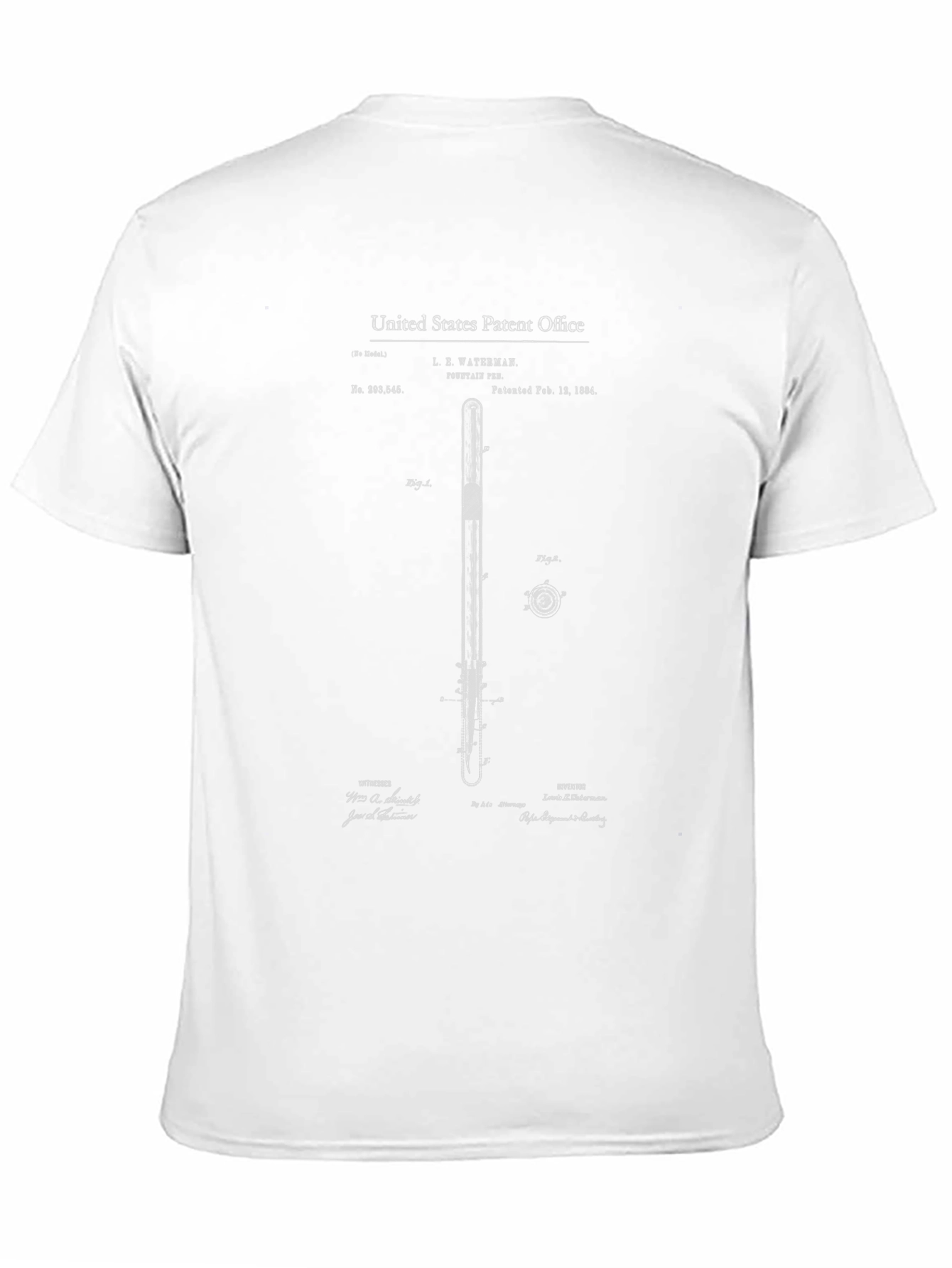 Patent Print T-Shirt - Fountain Pen Design