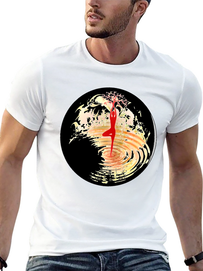 Yoga Tree Pose Graphic Tee - Black