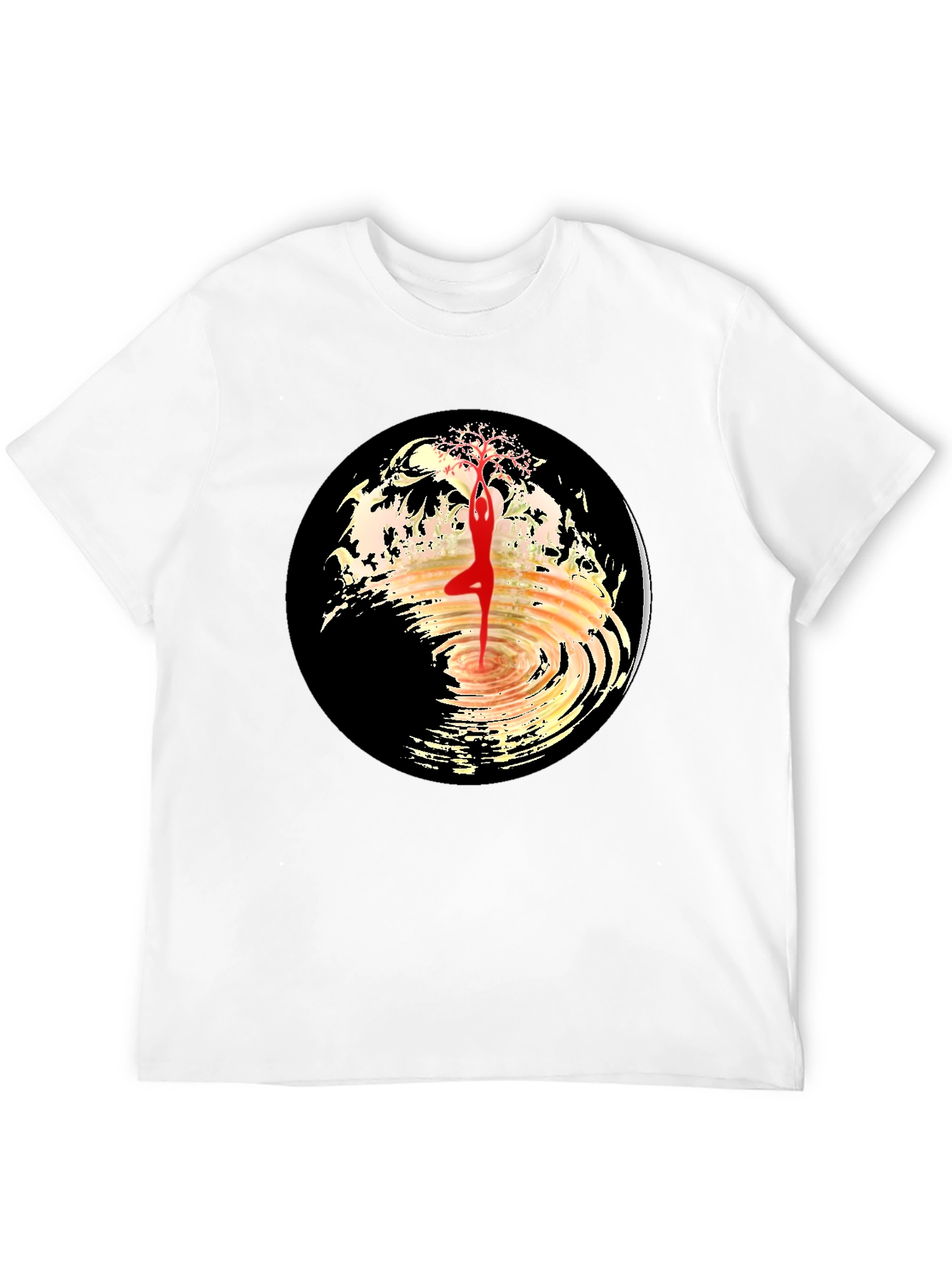Yoga Tree Pose Graphic Tee - Black