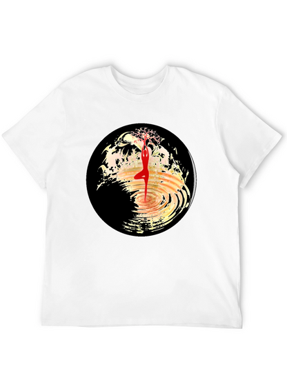 Yoga Tree Pose Graphic Tee - Black