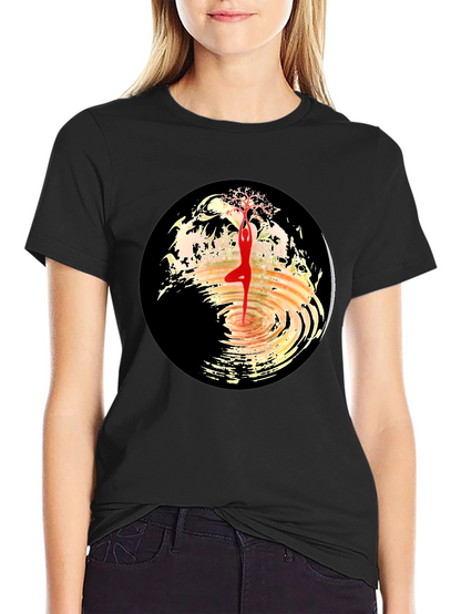 Yoga Tree Pose Graphic Tee - Black