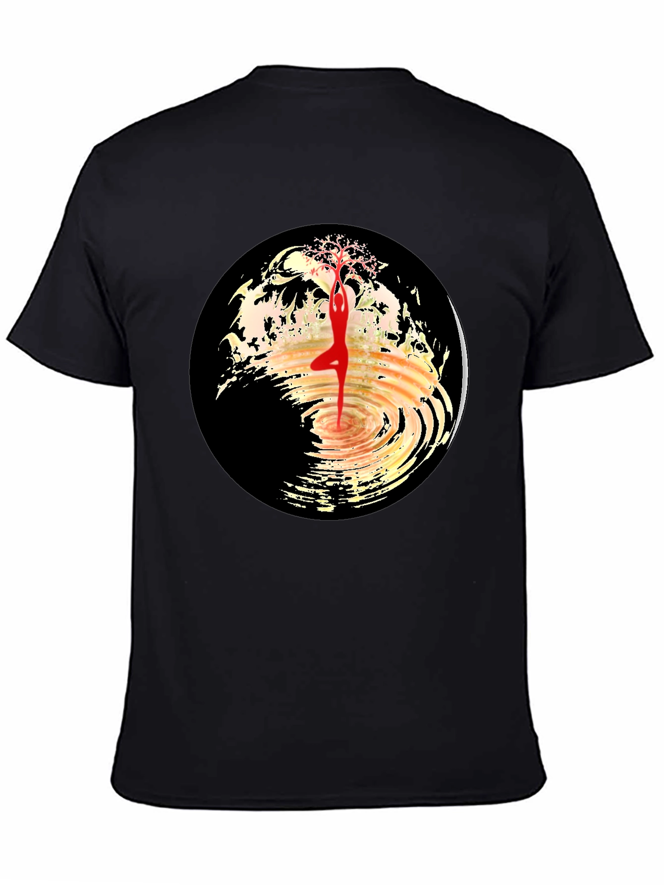Yoga Tree Pose Graphic Tee - Black