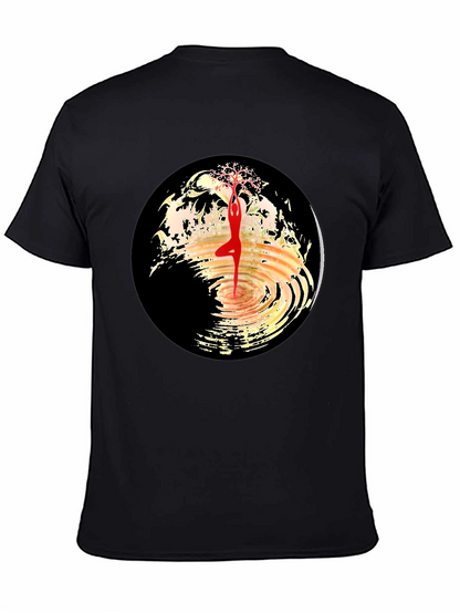 Yoga Tree Pose Graphic Tee - Black