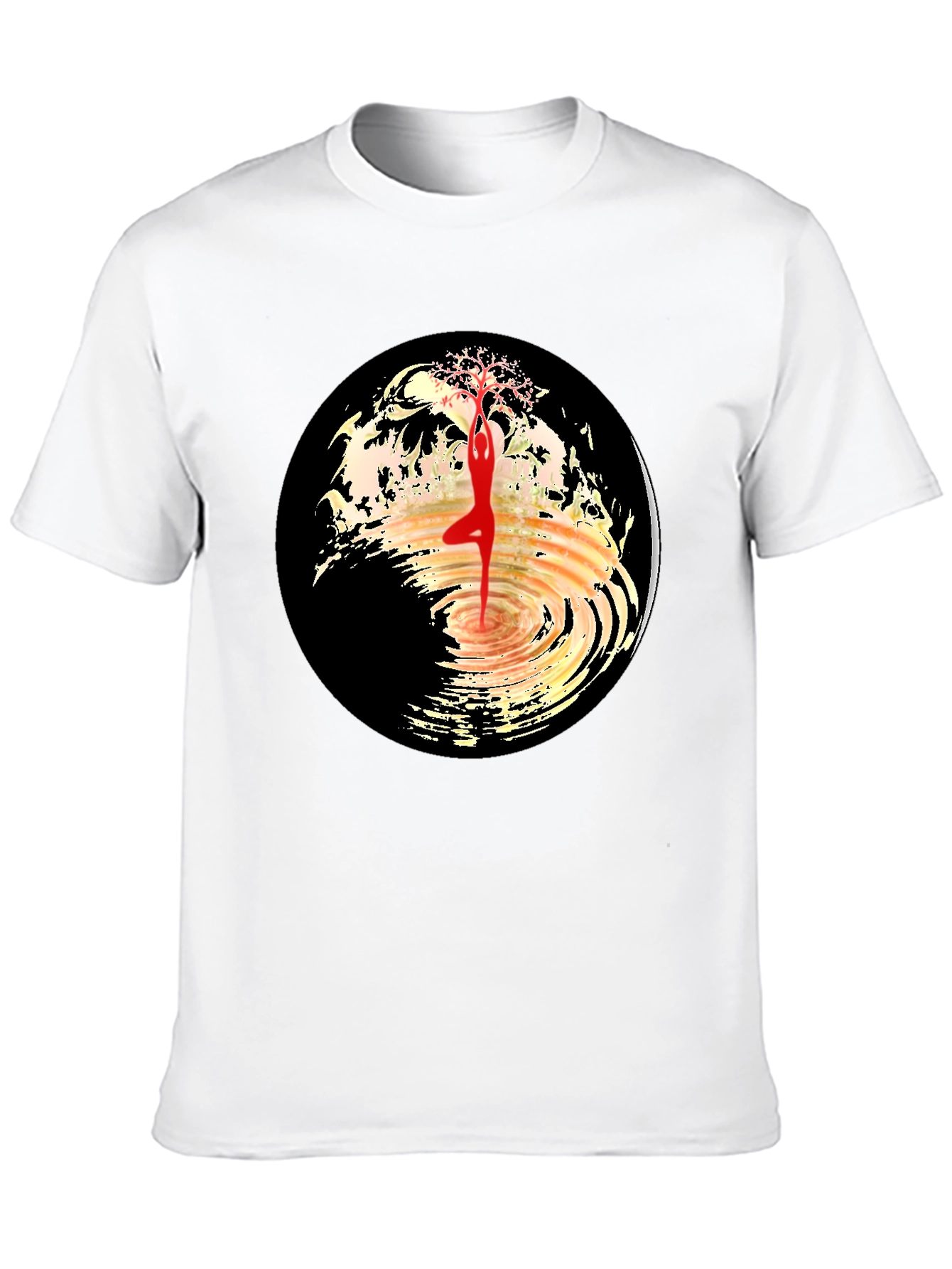 Yoga Tree Pose Graphic Tee - Black