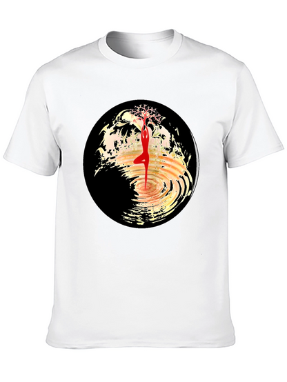 Yoga Tree Pose Graphic Tee - Black