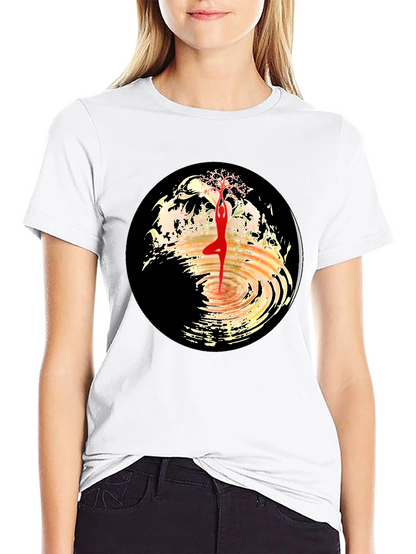 Yoga Tree Pose Graphic Tee - Black