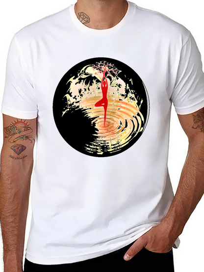 Yoga Tree Pose Graphic Tee - Black
