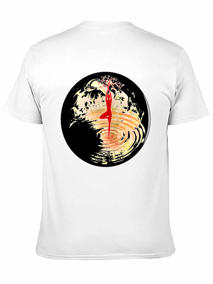 Yoga Tree Pose Graphic Tee - Black