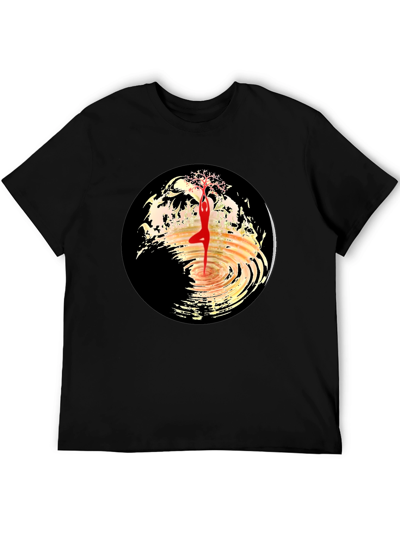 Yoga Tree Pose Graphic Tee - Black