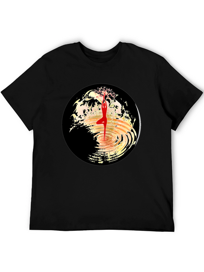 Yoga Tree Pose Graphic Tee - Black