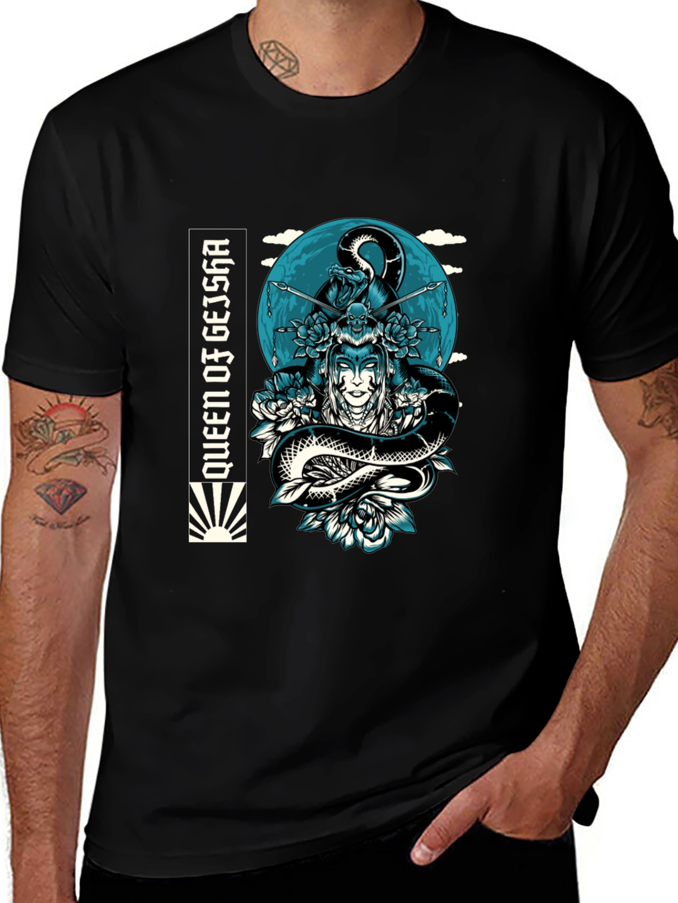 Queen Geisha Snake Graphic Tee