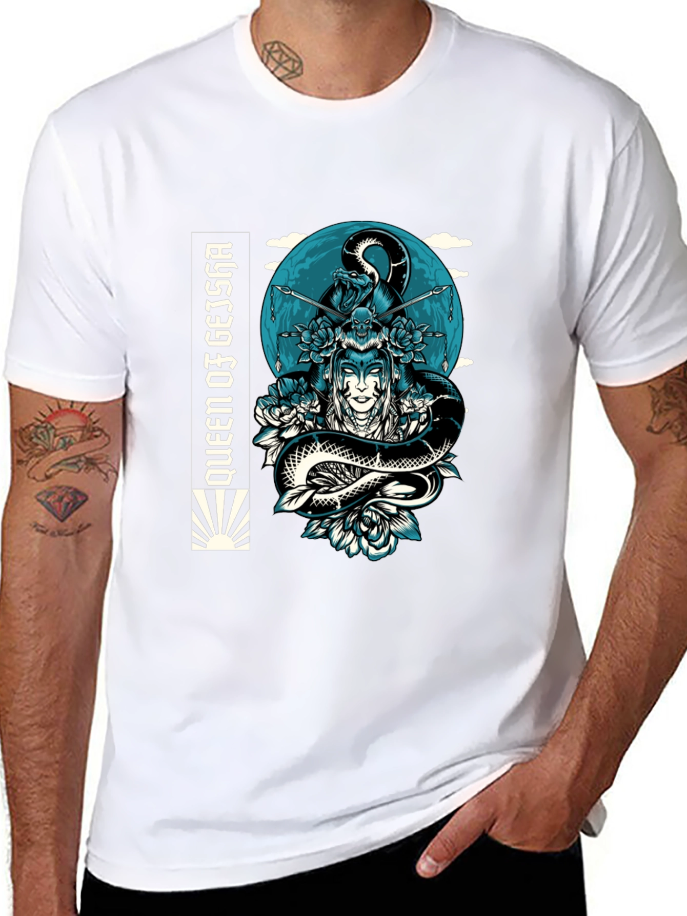 Queen Geisha Snake Graphic Tee