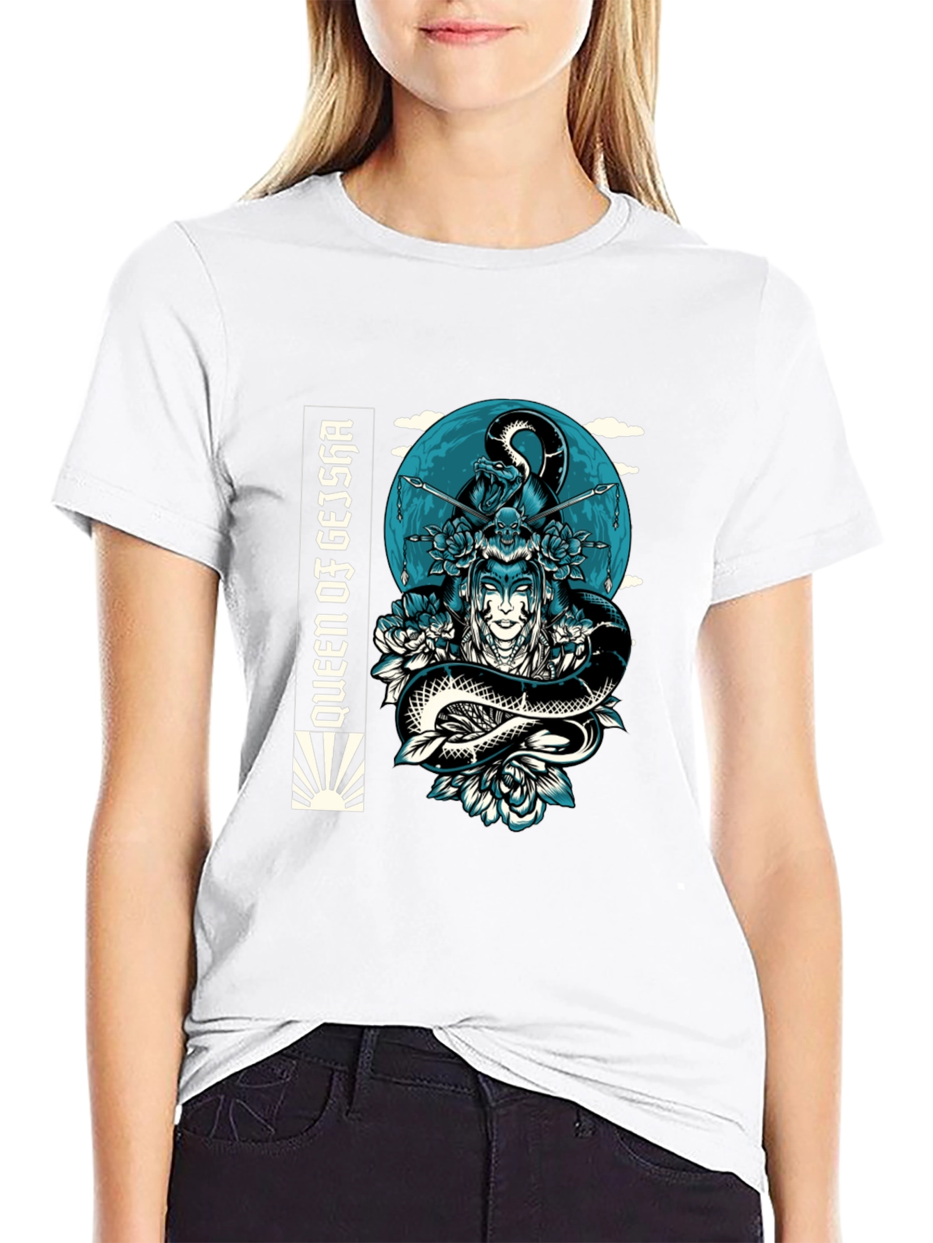 Queen Geisha Snake Graphic Tee