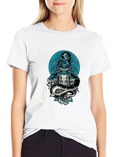 Queen Geisha Snake Graphic Tee