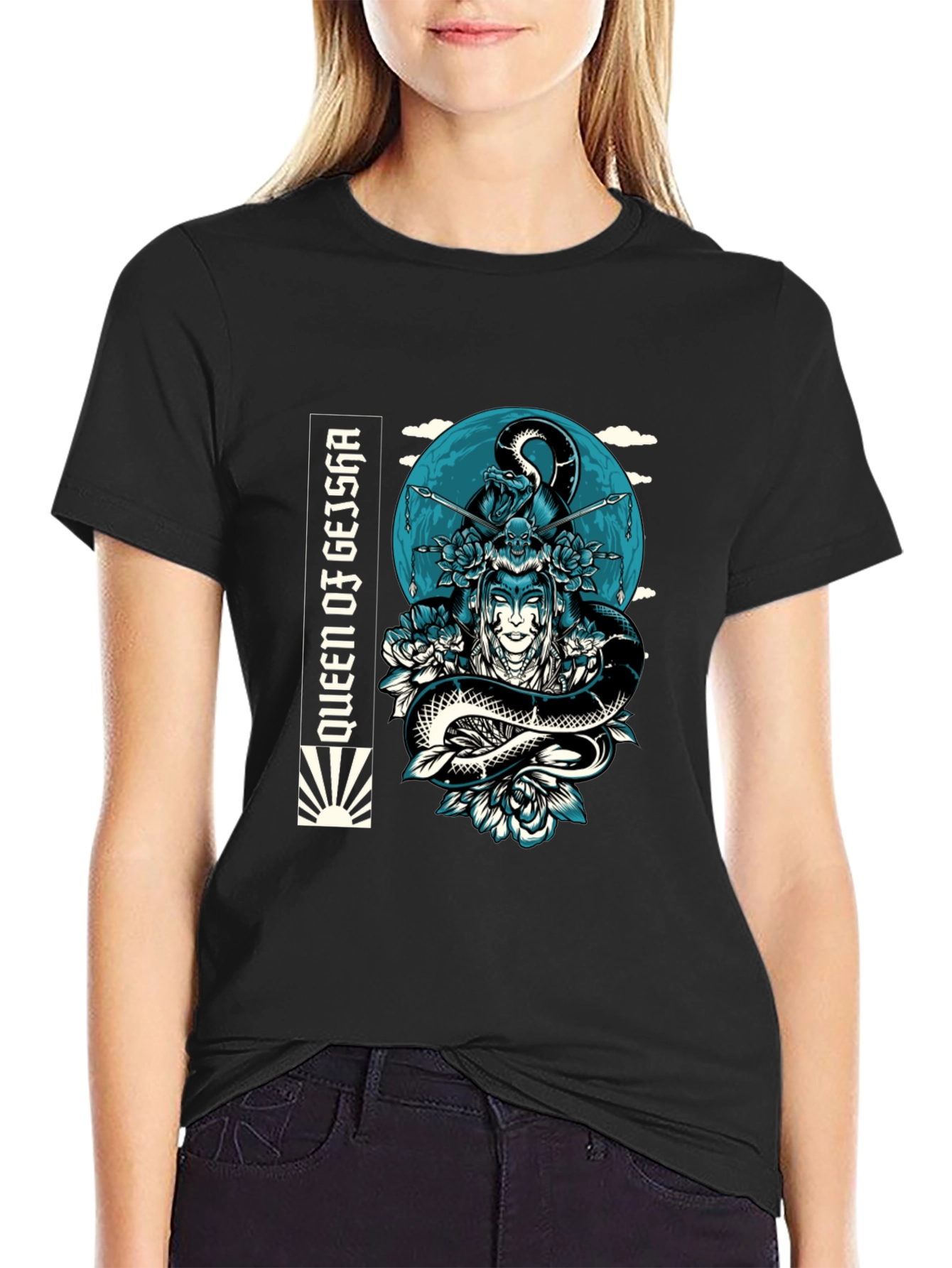 Queen Geisha Snake Graphic Tee