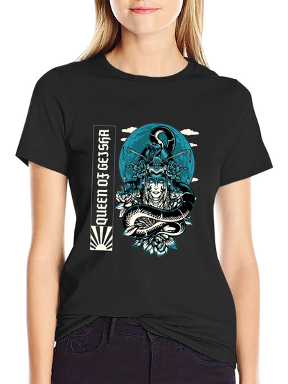Queen Geisha Snake Graphic Tee