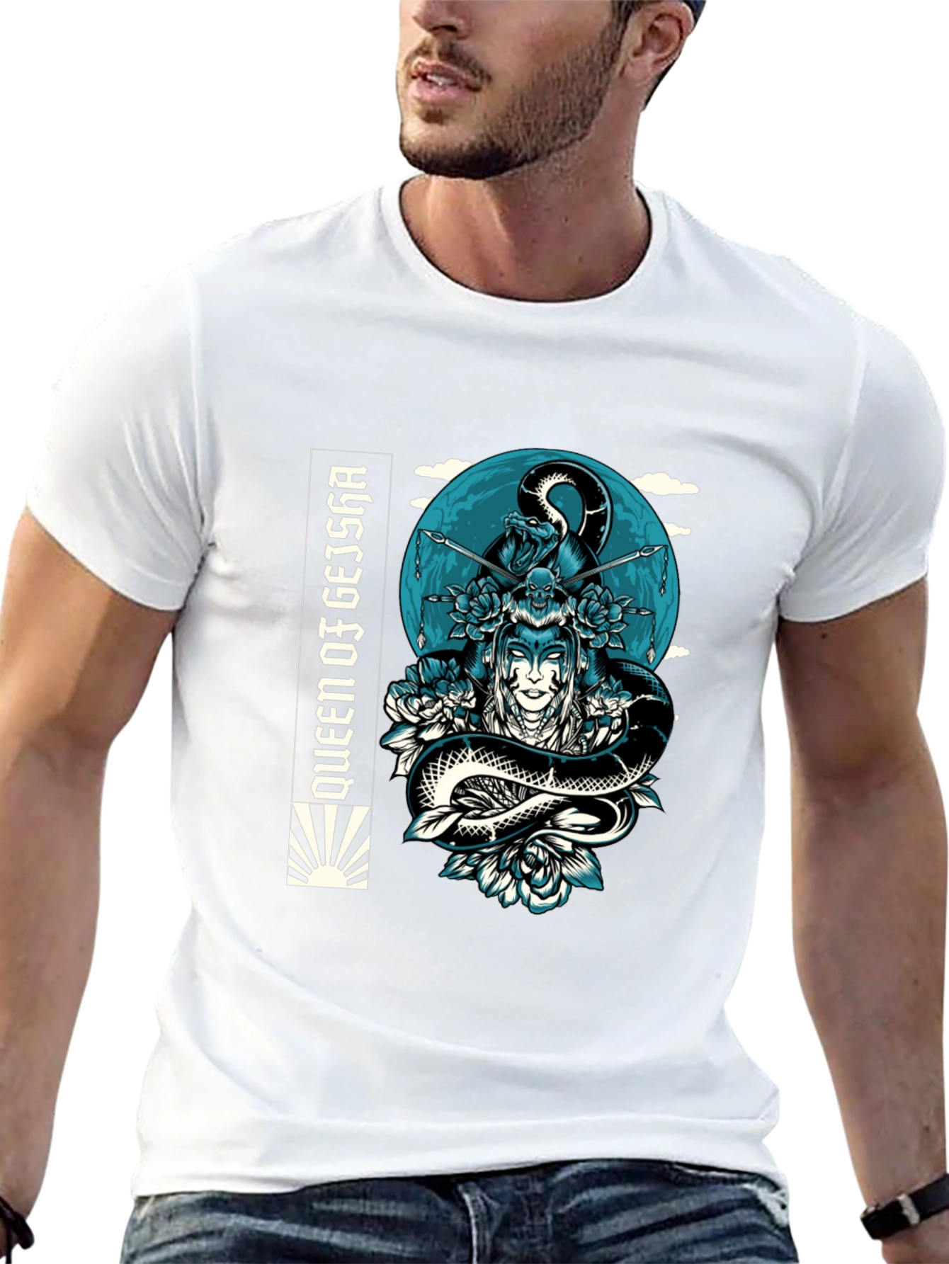 Queen Geisha Snake Graphic Tee