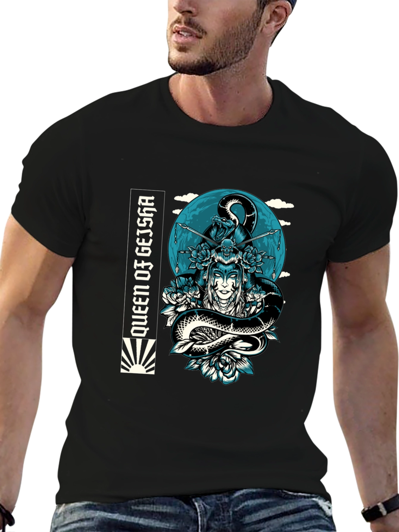 Queen Geisha Snake Graphic Tee