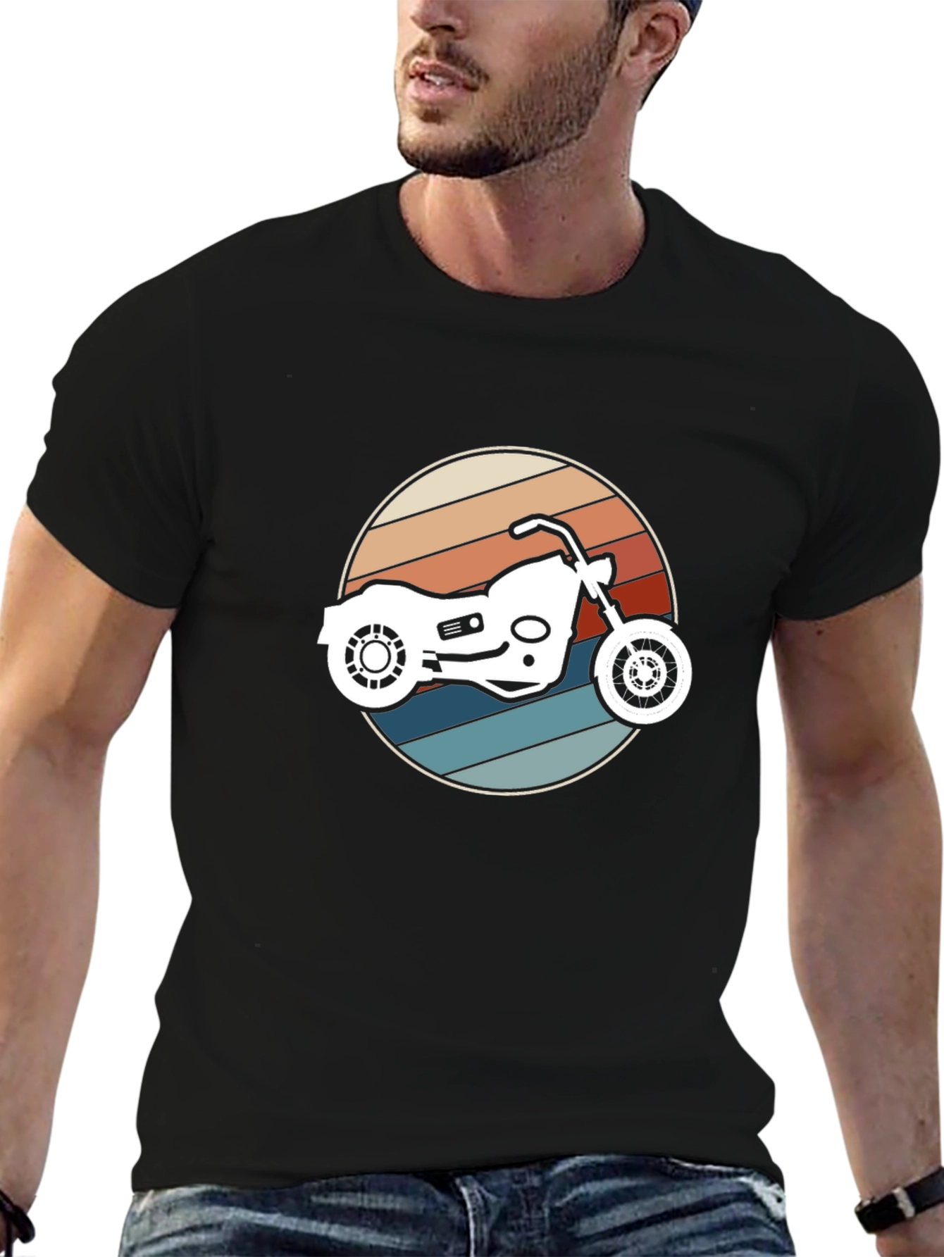 Retro Motorcycle Graphic T-Shirt