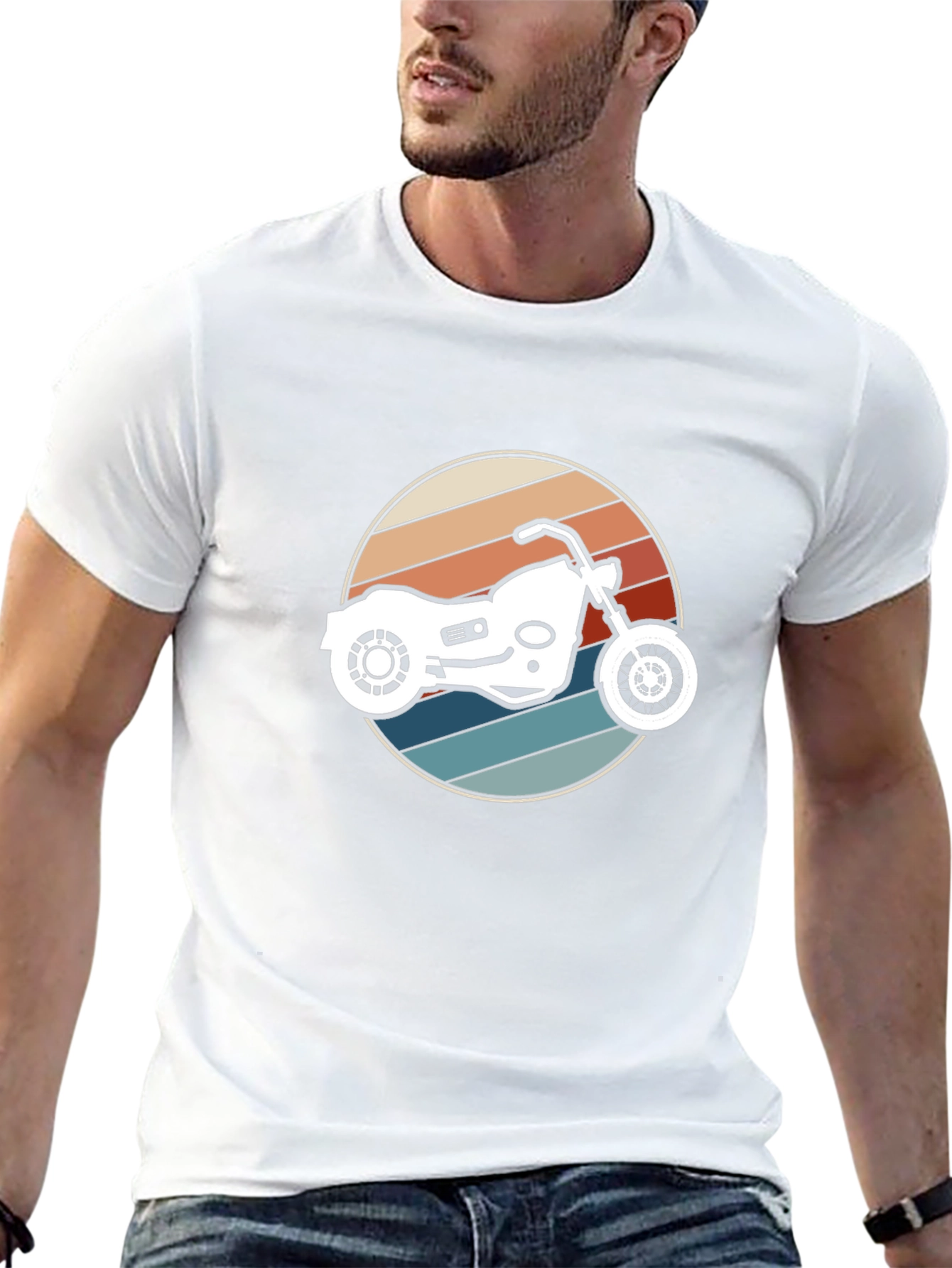 Retro Motorcycle Graphic T-Shirt