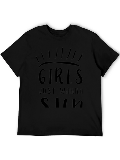 Girls Just Wanna Sun Graphic T-Shirt - Black