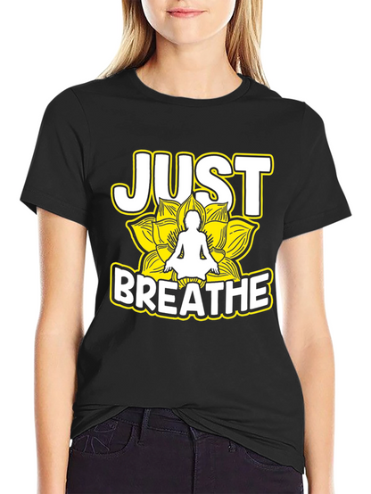 Just Breathe Yoga Graphic Tee - Black Unisex T-Shirt