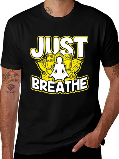 Just Breathe Yoga Graphic Tee - Black Unisex T-Shirt