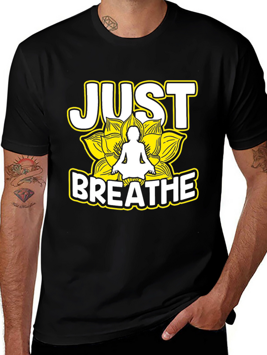 Just Breathe Yoga Graphic Tee - Black Unisex T-Shirt