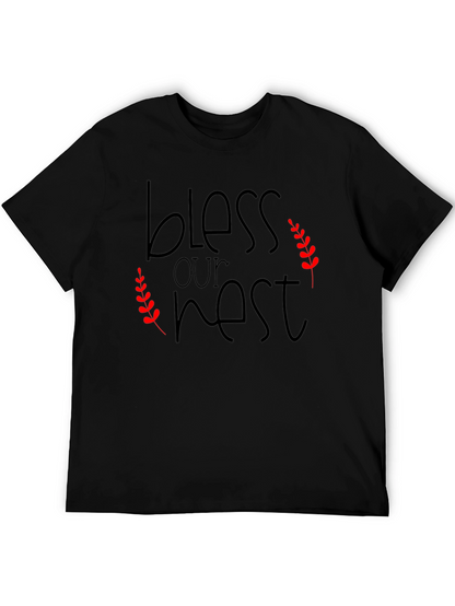 Bless Our Nest Black Graphic T-Shirt
