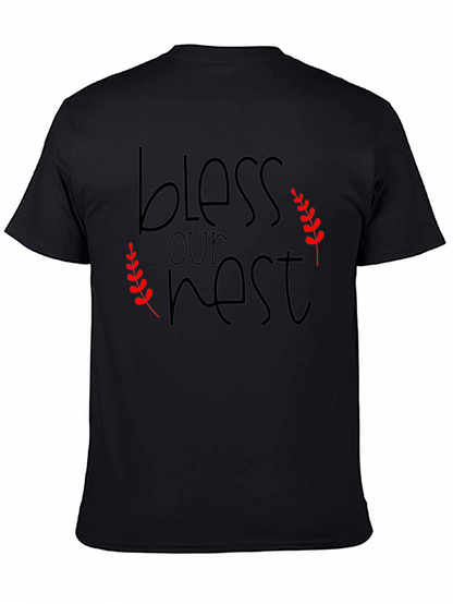 Bless Our Nest Black Graphic T-Shirt
