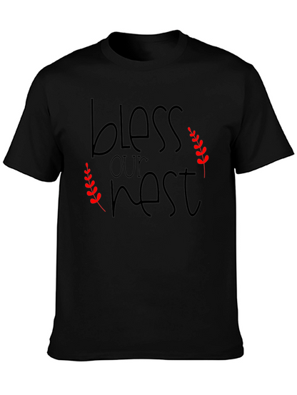 Bless Our Nest Black Graphic T-Shirt