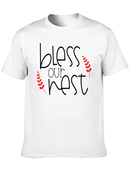 Bless Our Nest Black Graphic T-Shirt