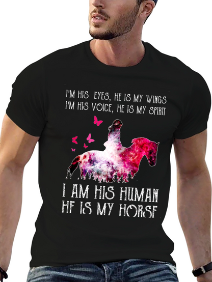 Horse Lover Graphic Tee: I Am His Human
