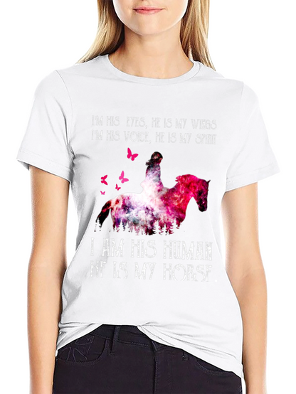 Horse Lover Graphic Tee: I Am His Human