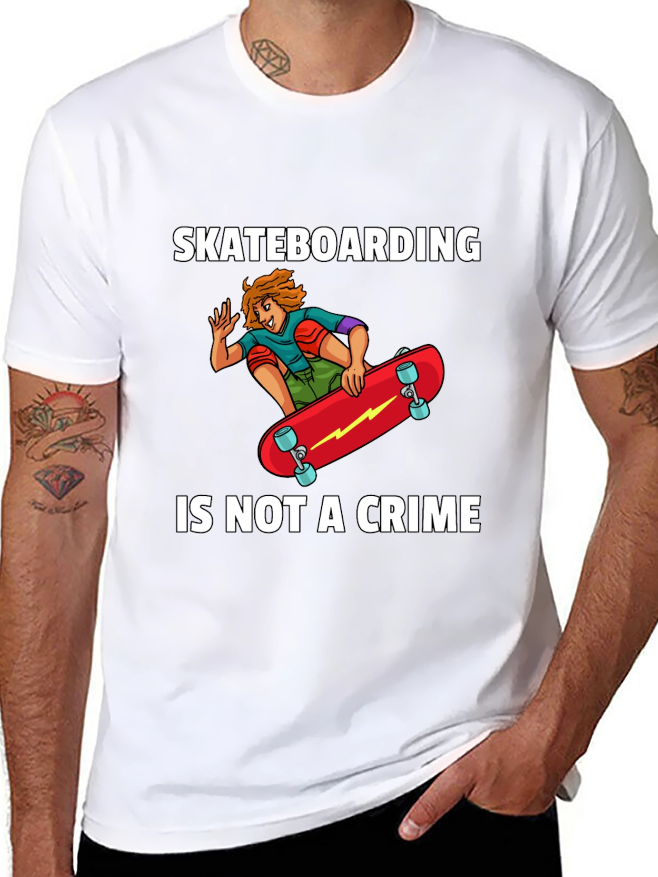 Skateboarding Is Not A Crime Graphic T-Shirt