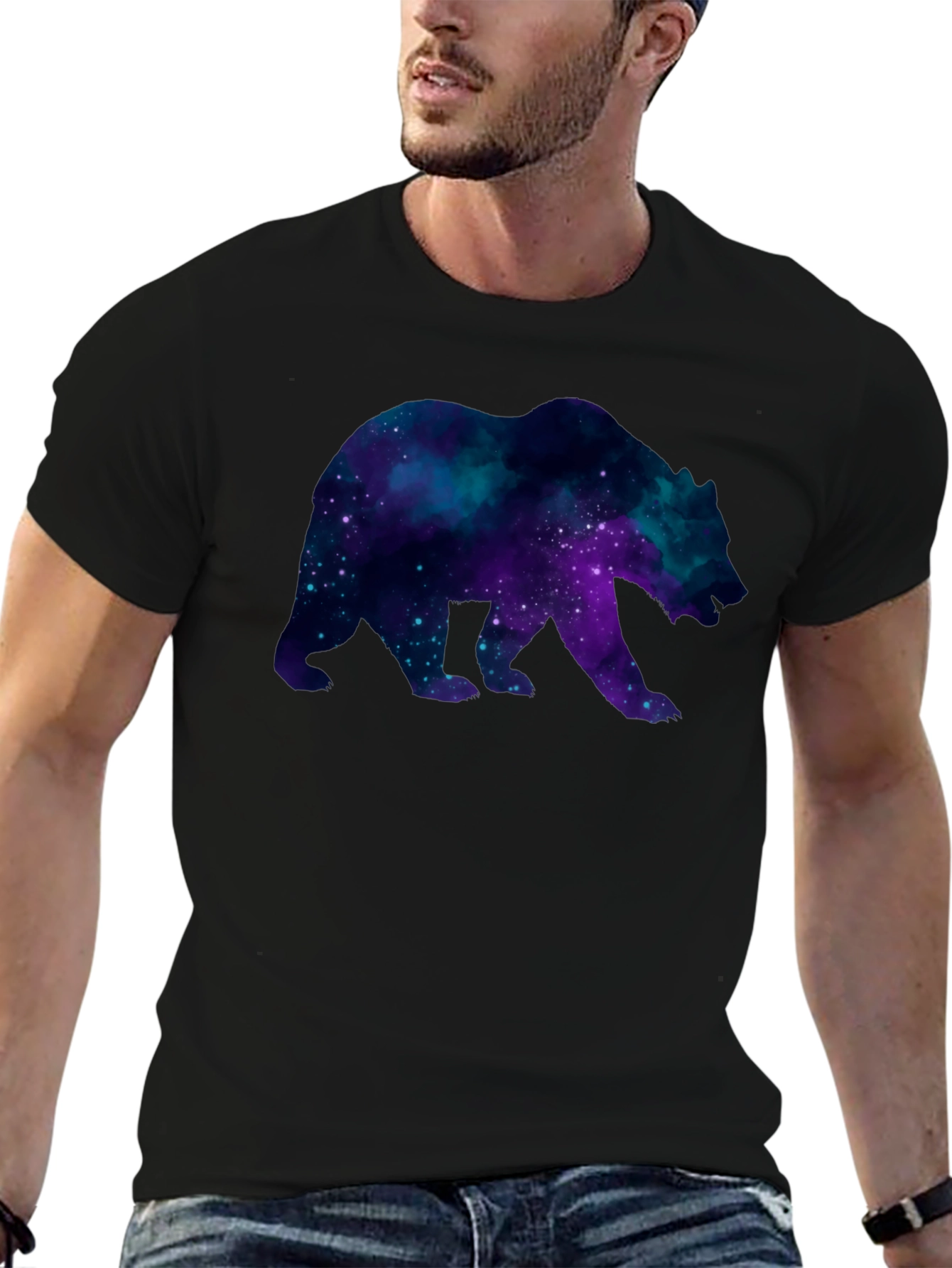 Galaxy Bear Black T-Shirt