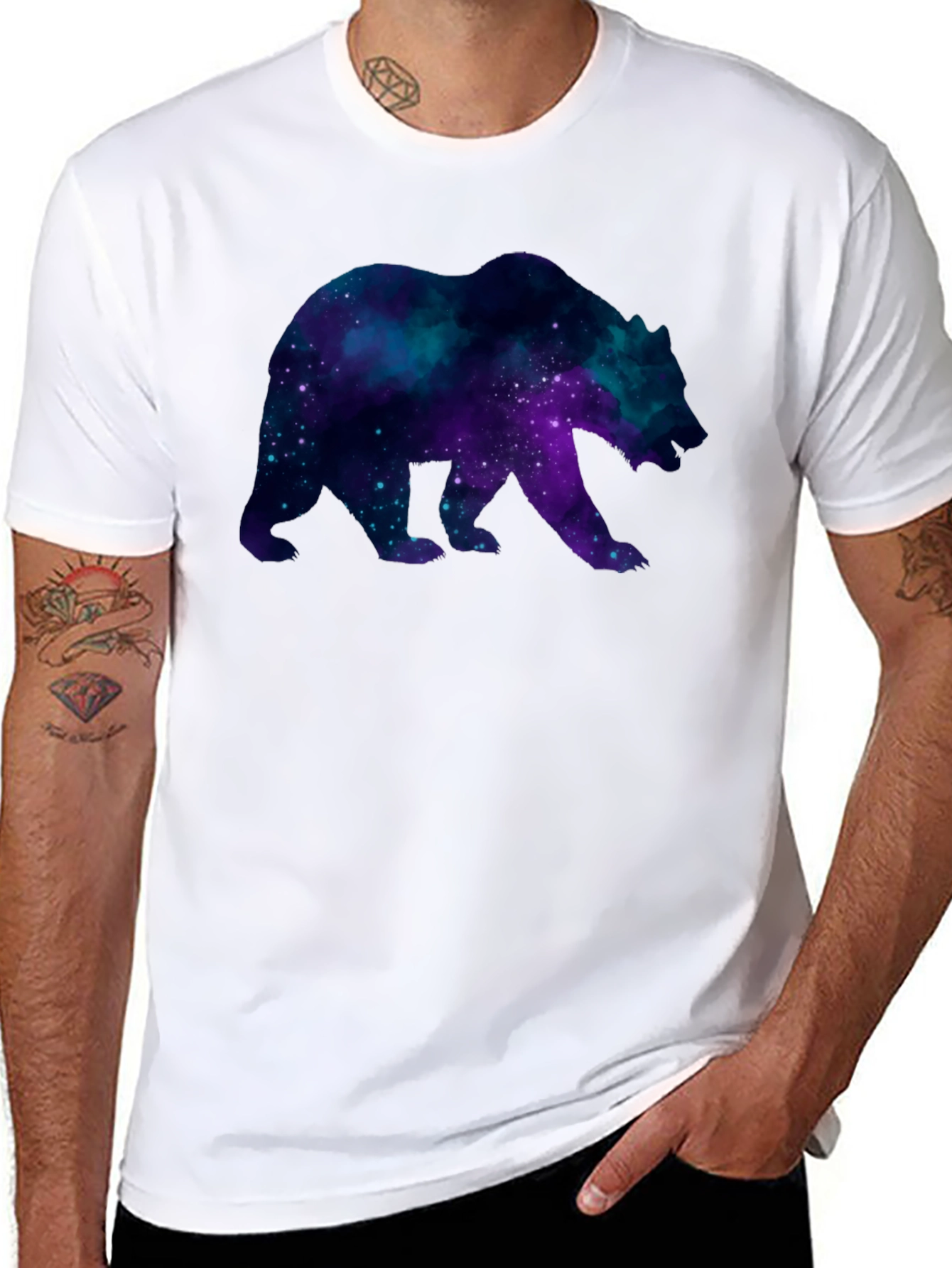 Galaxy Bear Black T-Shirt