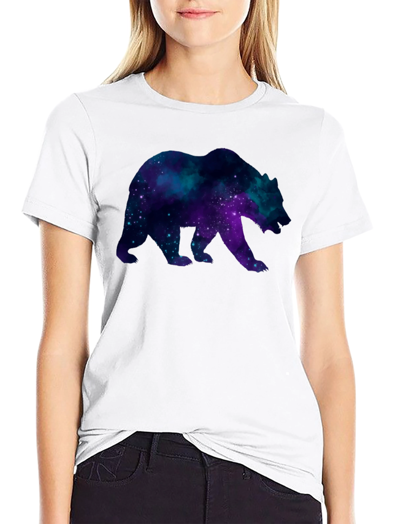 Galaxy Bear Black T-Shirt